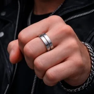 Anillo Jaxx - Acero Inoxidable 316L | Acero 316L para Hombre | Madox - Vista lateral