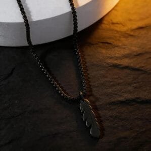 Collar Feather de pluma para hombre en acero inoxidable Madox