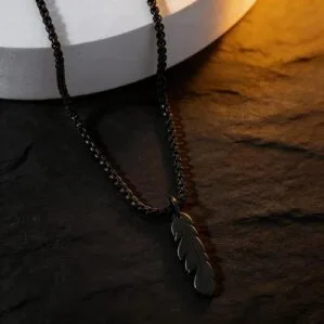 Collar Feather de pluma para hombre en acero inoxidable Madox