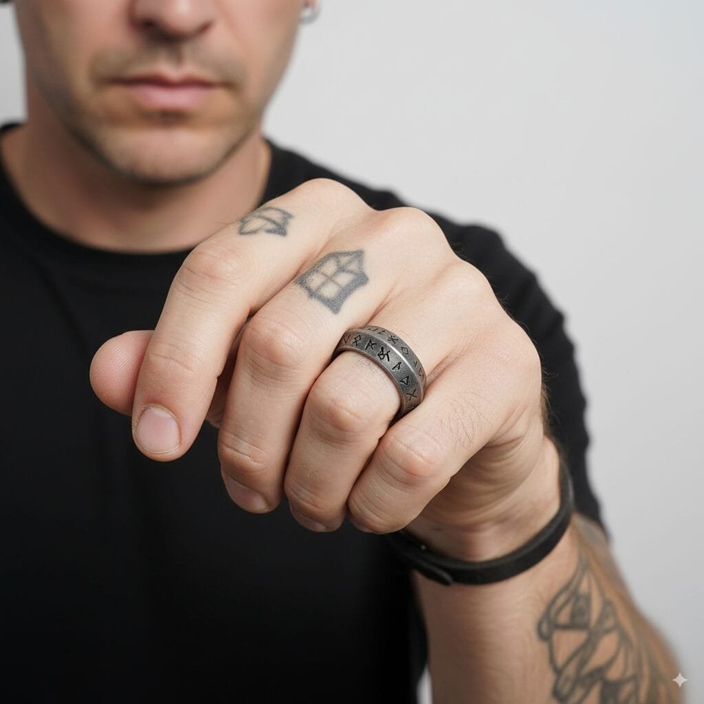 Anillo Midgard | Acero Inoxidable para Hombre | Madox - Vista lateral