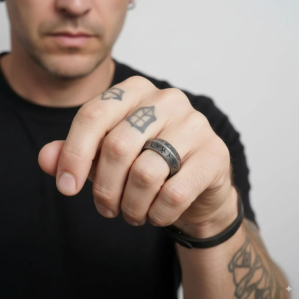 Anillo Midgard | Acero Inoxidable para Hombre | Madox - Vista lateral