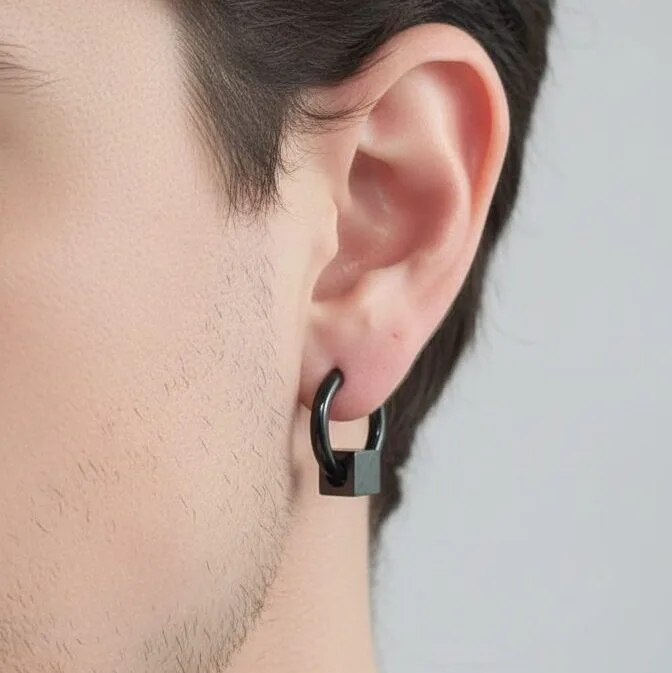 Hoop Cube - unidad | Acero 316L para Hombre | Madox - Vista lateral